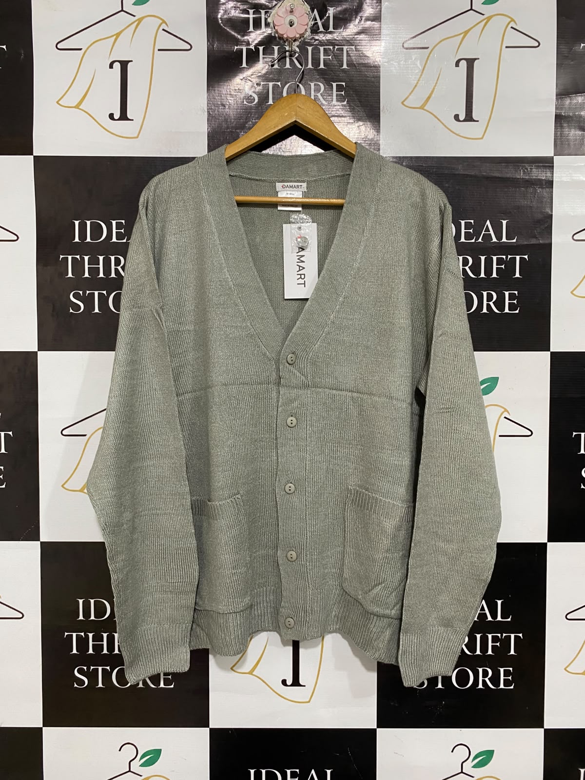 DAMART |L | BUST 25 | A74|   GREY BUTTON FRONT KNIT CARDIGAN