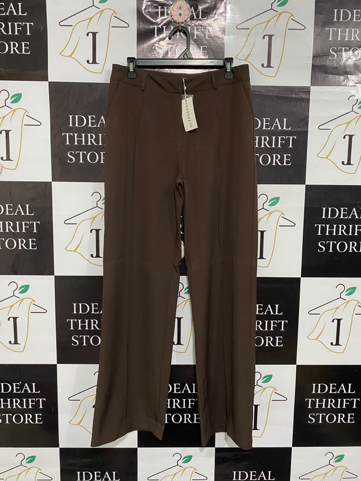 VENDERBYS |L | WAIST 32 | A74|    BROWN WIDE LEG TROUSERS
