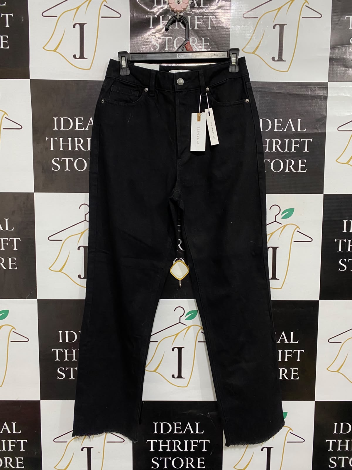 DYNAMITE |M | WAIST 28 | A74|    BLACK HIGH RISE WIDE LEG JEANS