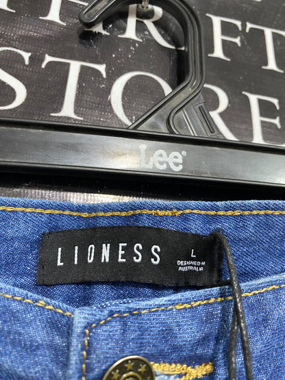 LIONESS |L | WAIST 34 | A74|  BLUE HIGH WAISTED WIDE LEG JEANS