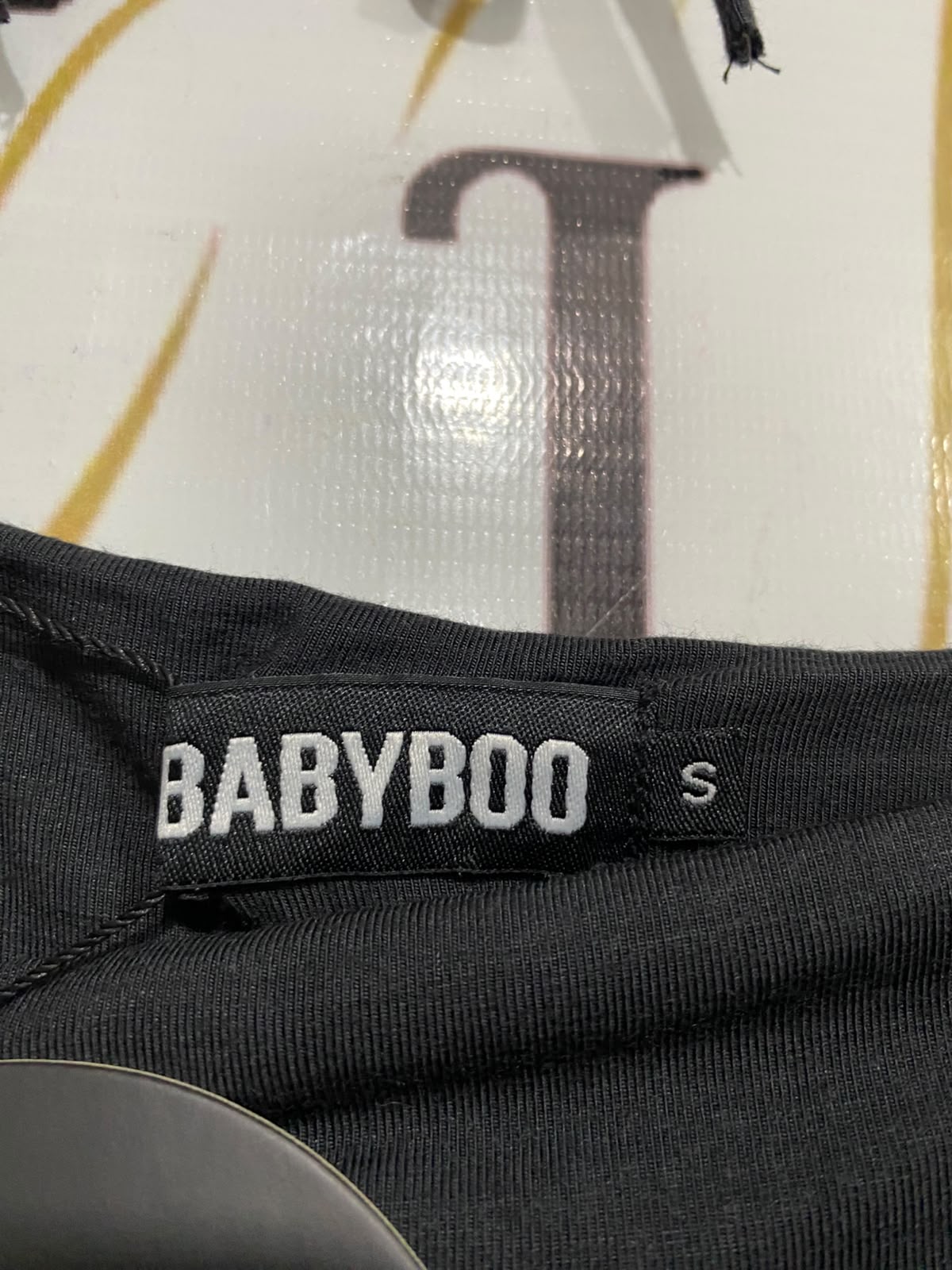 BABYBOO |S | BUST 14 | A74|  BLACK LONG SLEEVE MINI DRESS