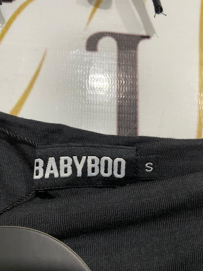 BABYBOO |S | BUST 14 | A74|  BLACK LONG SLEEVE MINI DRESS