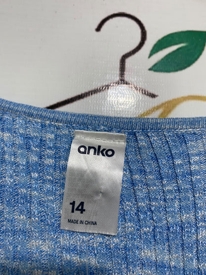 ANKO |M | BUST 16 | A74|   BLUE RIBBED KNIT MAXI DRESS