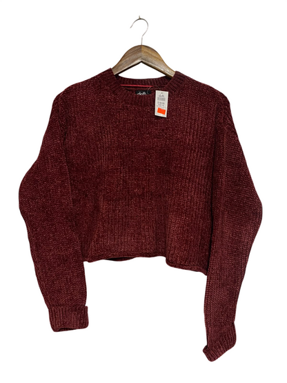 DOTTI |M | BUST 22 | A75 | MAROON CHENILLE CROPPED KNIT SWEATER