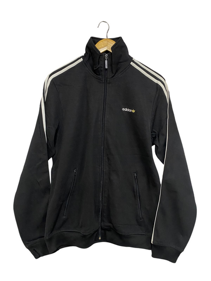 ADIDAS |M | BUST 21 | A75 | BLACK THREE-STRIPE ZIP-UP TRACK JACKET