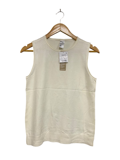 ANKO |M | BUST 17 | A75 | OFF-WHITE CREW NECK SLEEVELESS KNIT TOP