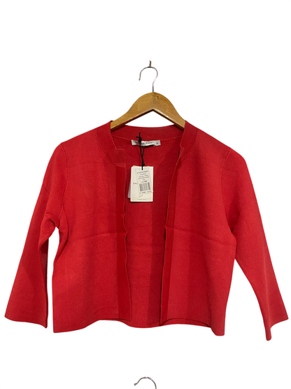 SPORTS CRAFT |XS | BUST 16 | A75 | BRIGHT RED OPEN-FRONT KNIT CARDIGAN
