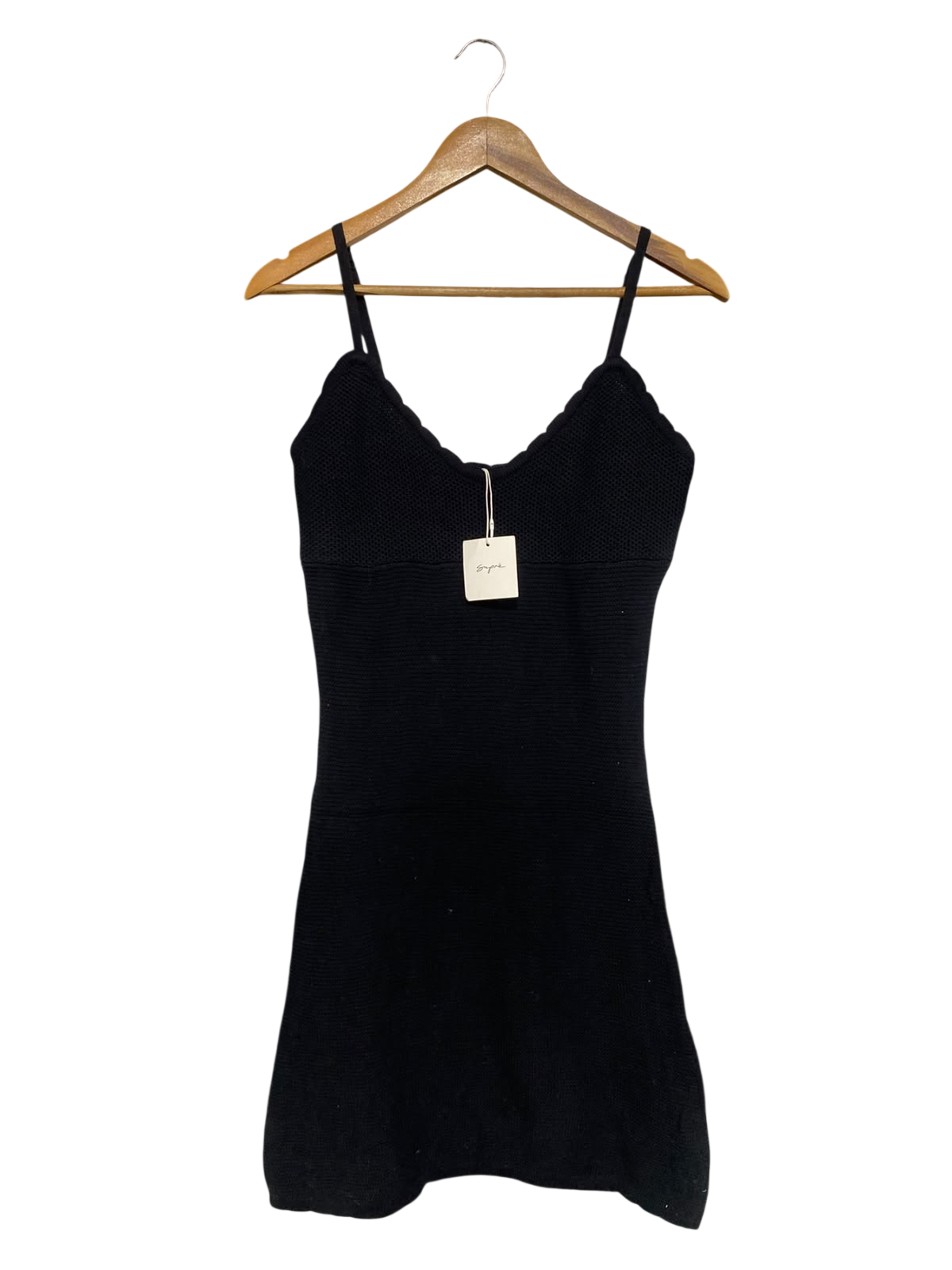 SUPRE |S | BUST 16 | A75 | BLACK RIBBED CAMI MINI DRESS