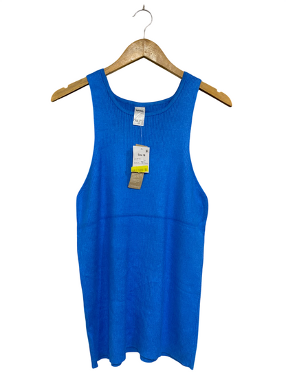 ANKO |S | BUST 16 | A75 | VIBRANT BLUE RIBBED SCOOP-NECK TANK TOP
