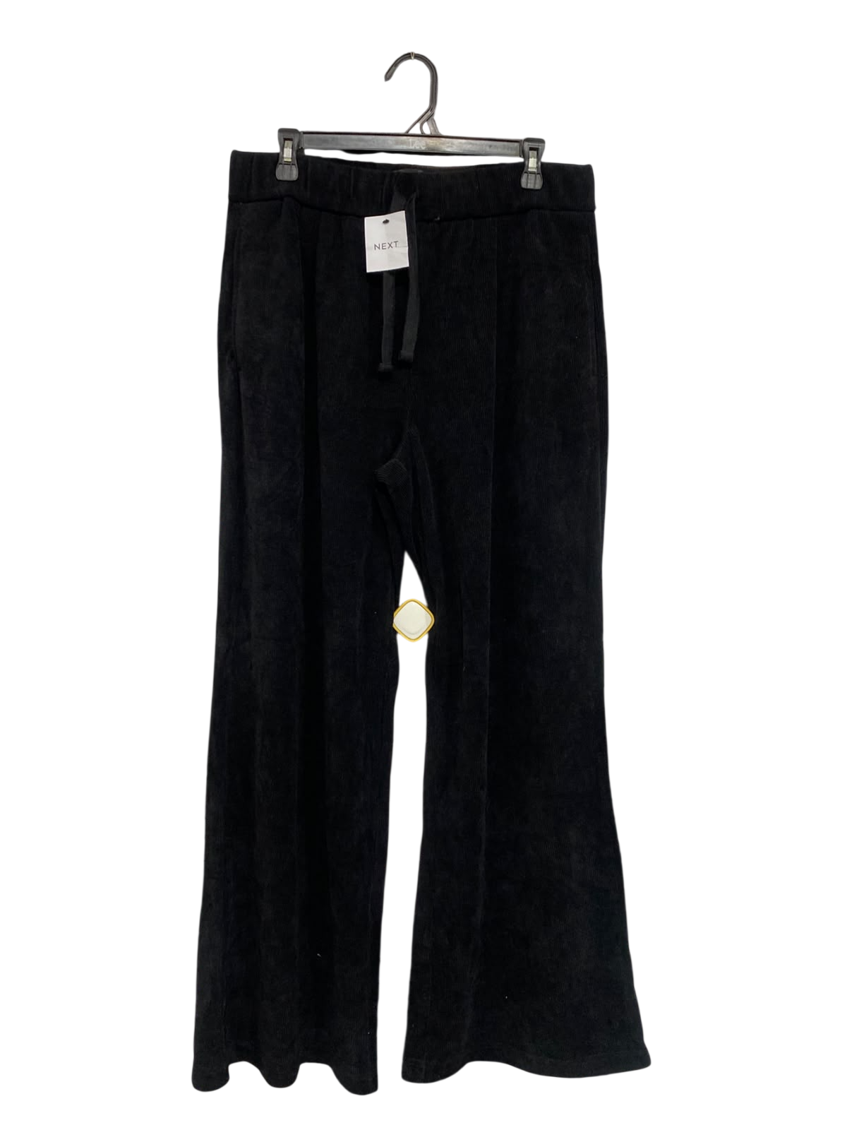 NEXT |L | WAIST 32 | A75 | BLACK TEXTURED DRAWSTRING WIDE-LEG TROUSERS