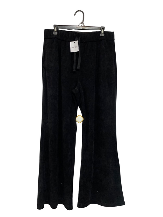 NEXT |L | WAIST 32 | A75 | BLACK TEXTURED DRAWSTRING WIDE-LEG TROUSERS