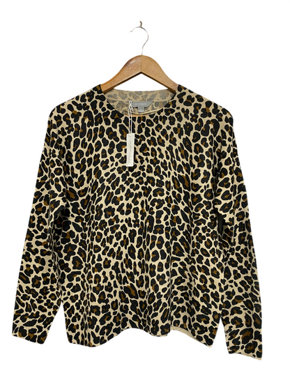 SUZANNE GRAE |S | BUST 21 | A75 | LEOPARD PRINT LONG SLEEVE KNIT PULLOVER TOP