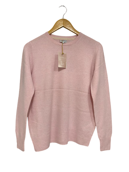 SERRA |M | BUST 19 | A75 | PINK WOOL CASHMERE BLEND CREW NECK KNITTED SWEATER
