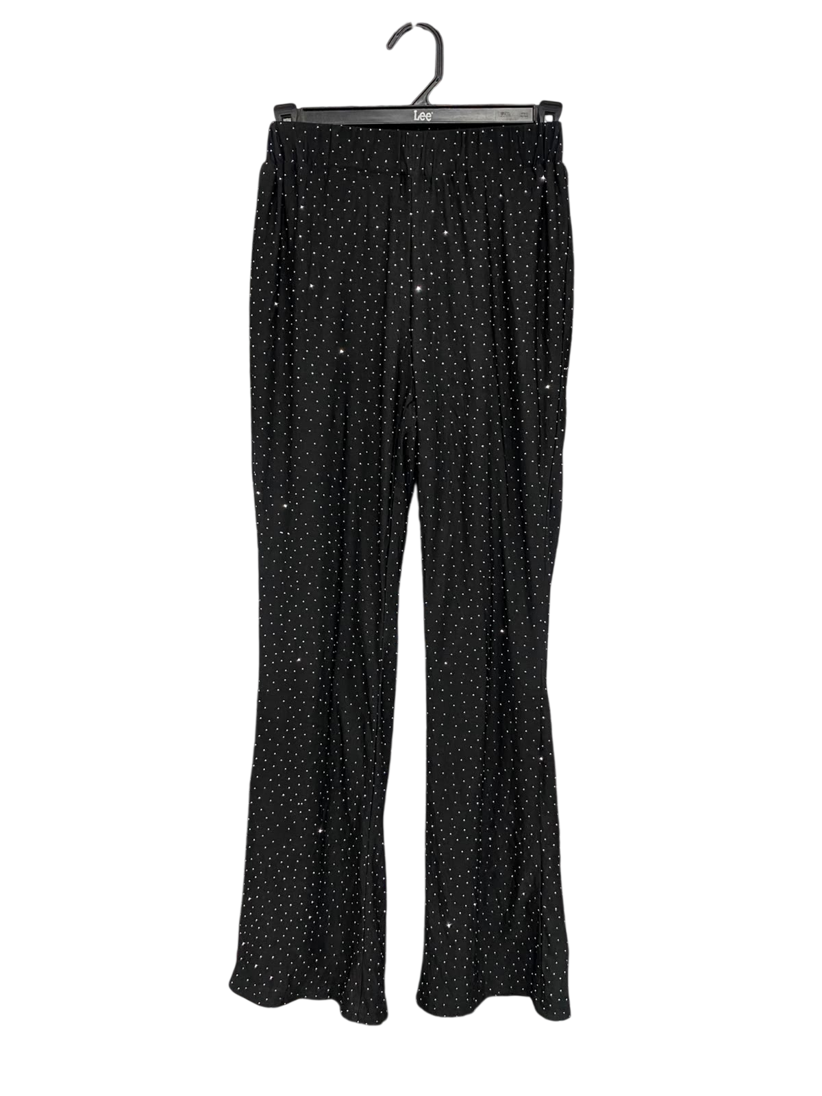 VALLEYGIRL |S | WAIST 22 | A75 | BLACK RHINESTONE EMBELLISHED WIDE LEG TROUSERS