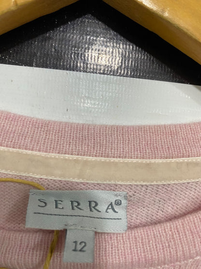 SERRA |M | BUST 19 | A75 | PINK WOOL CASHMERE BLEND CREW NECK KNITTED SWEATER
