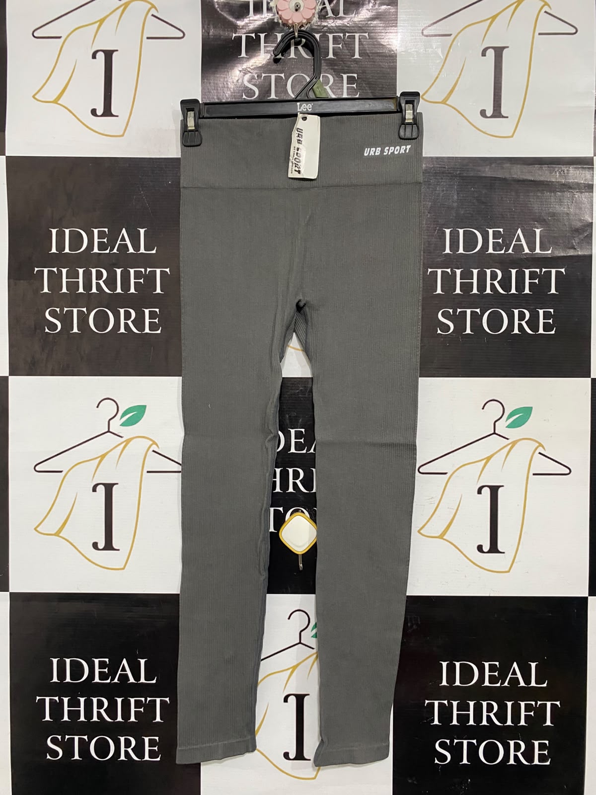 URB SPORT |XS | WAIST 24 | A75 | GREY RIBBED HIGH WAIST ACTIVEWEAR LEGGINGS