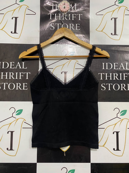 ANKO |M | BUST 13 | A75 | BLACK LACE TRIM SEAMLESS CAMI TOP