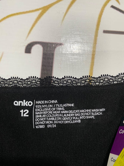 ANKO |M | BUST 13 | A75 | BLACK LACE TRIM SEAMLESS CAMI TOP