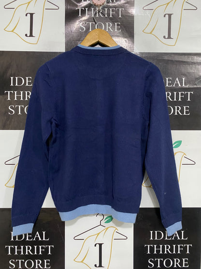 LINY XIN |M | BUST 19 | A75 | NAVY BLUE AND LIGHT BLUE LAYERED-LOOK BUTTON-UP CARDIGAN