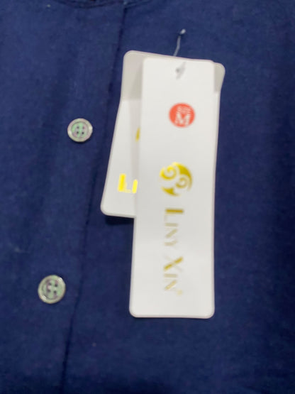 LINY XIN |M | BUST 19 | A75 | NAVY BLUE AND LIGHT BLUE LAYERED-LOOK BUTTON-UP CARDIGAN