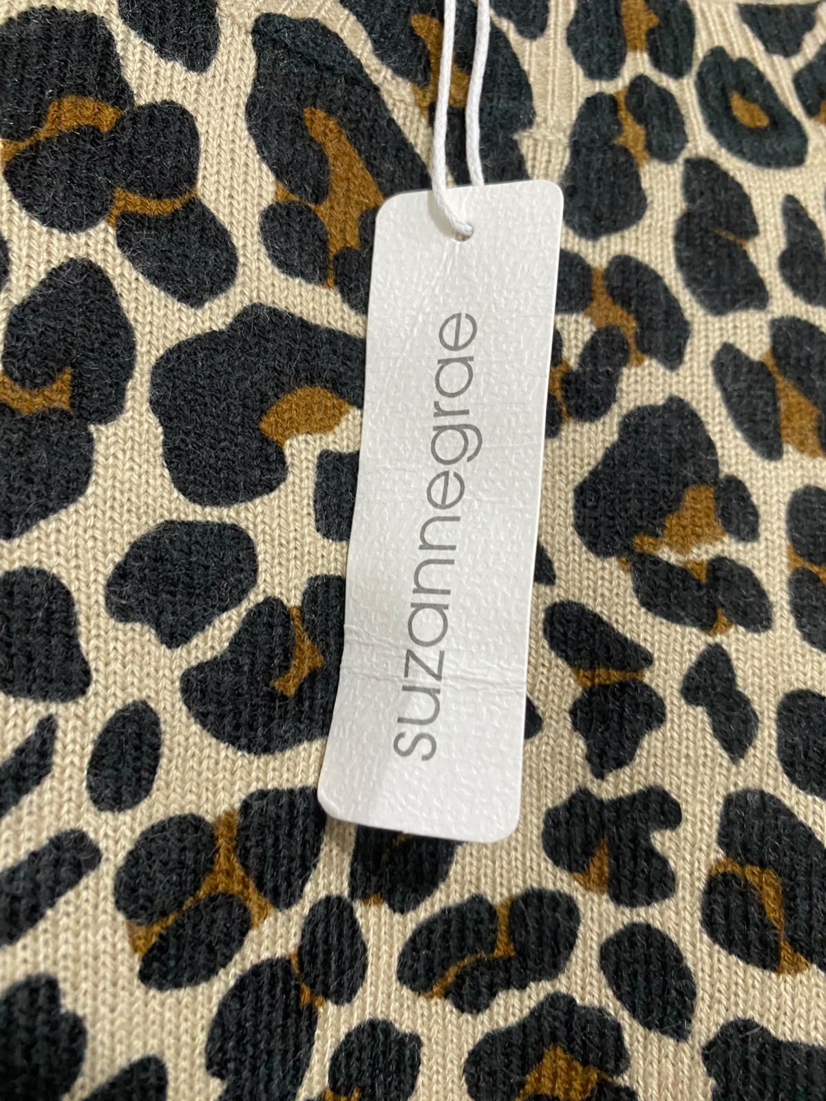 SUZANNE GRAE |S | BUST 21 | A75 | LEOPARD PRINT LONG SLEEVE KNIT PULLOVER TOP