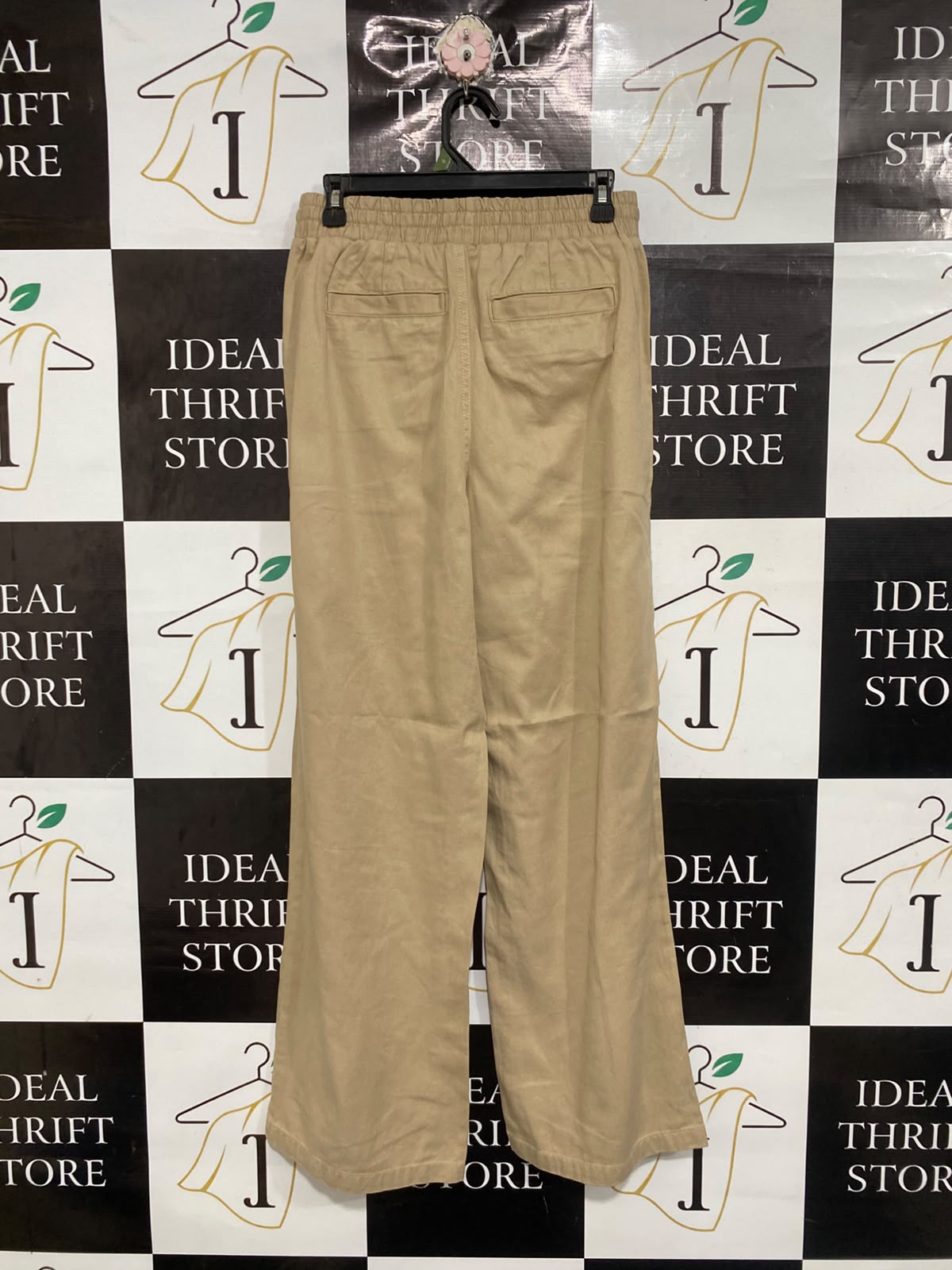 GEORGE |M | WAIST 28 | A75 | BEIGE CASUAL DRAWSTRING WIDE-LEG TROUSERS