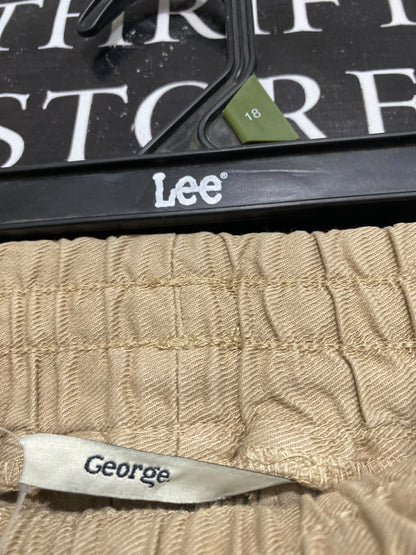 GEORGE |M | WAIST 28 | A75 | BEIGE CASUAL DRAWSTRING WIDE-LEG TROUSERS