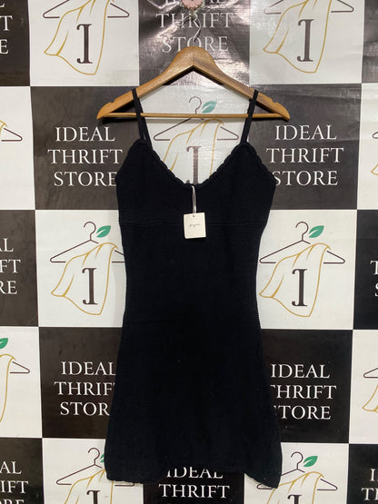 SUPRE |S | BUST 16 | A75 | BLACK RIBBED CAMI MINI DRESS