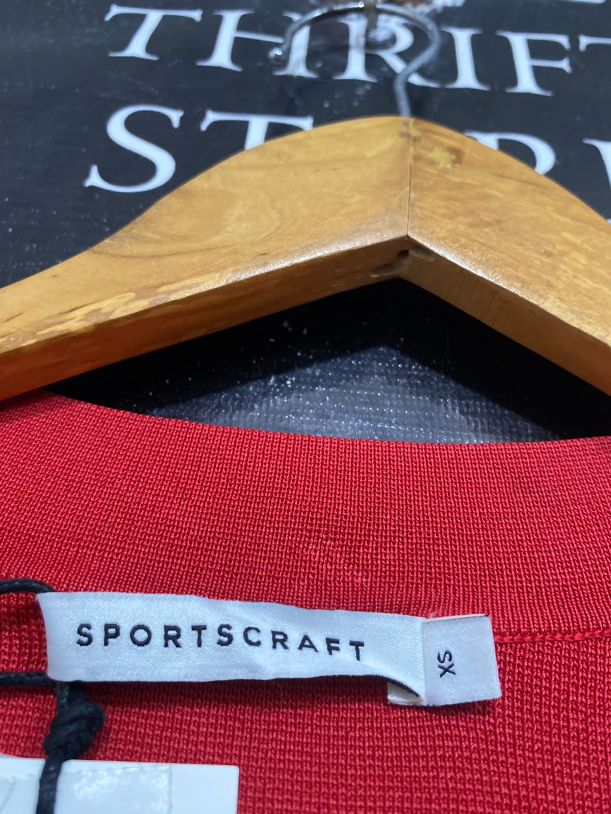 SPORTS CRAFT |XS | BUST 16 | A75 | BRIGHT RED OPEN-FRONT KNIT CARDIGAN