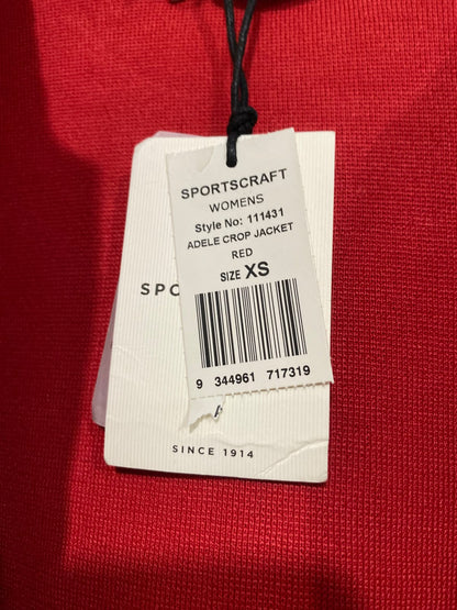 SPORTS CRAFT |XS | BUST 16 | A75 | BRIGHT RED OPEN-FRONT KNIT CARDIGAN