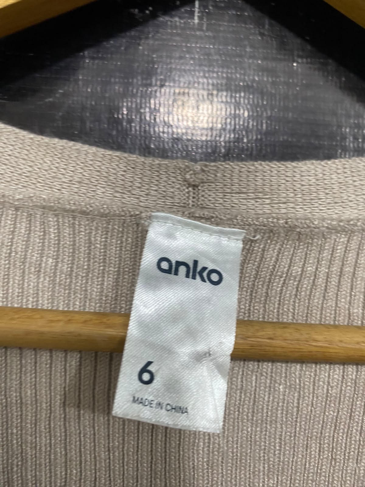 ANKO |XS | BUST 13 | A75 | BEIGE RIBBED BUTTON-UP SHORT SLEEVE KNIT TOP