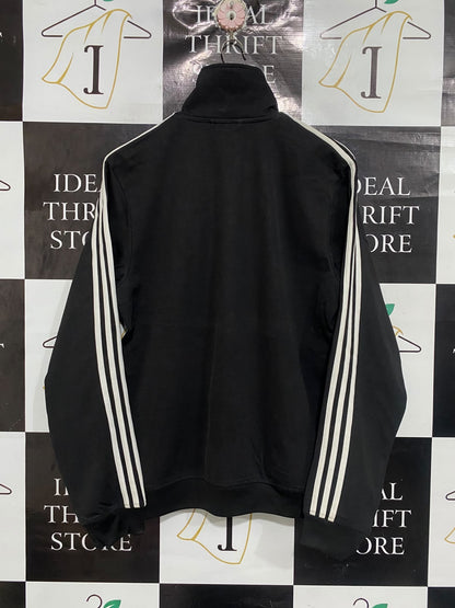 ADIDAS |M | BUST 21 | A75 | BLACK THREE-STRIPE ZIP-UP TRACK JACKET