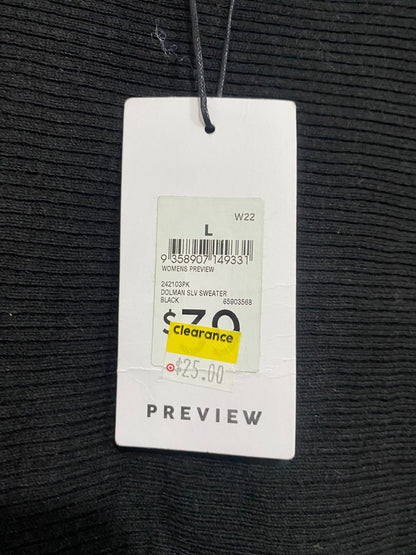 PREVIEW |L | BUST 28 | A75 | BLACK RIBBED BATWING DOLMAN SLEEVE KNIT TOP