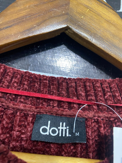DOTTI |M | BUST 22 | A75 | MAROON CHENILLE CROPPED KNIT SWEATER