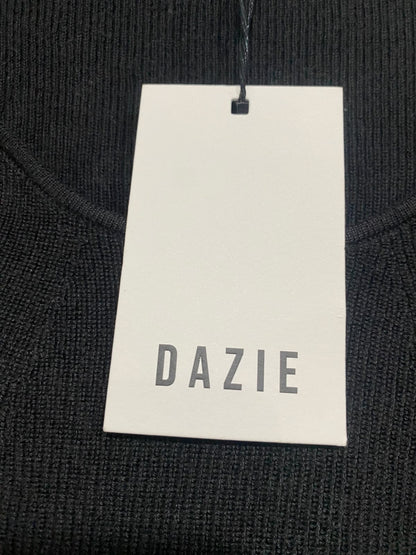 DAZIE |S | BUST 12 | A75 | BLACK RIBBED SWEETHEART NECK LONG SLEEVE MINI DRESS