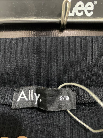 ALLY |S | A75 | BLACK RIBBED HALTER TOP AND RUCHED MIDI SKIRT SET