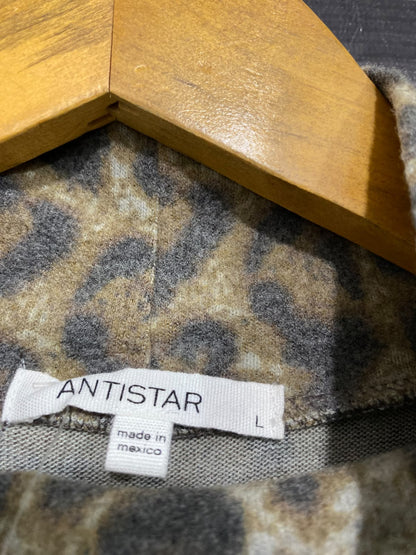 ANTISTAR |L | BUST 17 | A75 | LEOPARD PRINT MOCK NECK SLEEVELESS MIDI DRESS