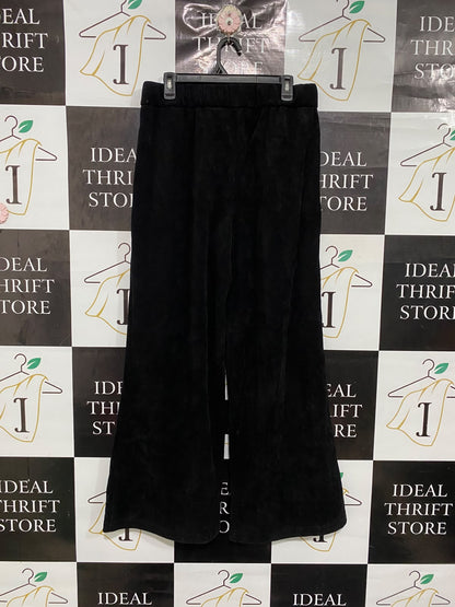 NEXT |L | WAIST 32 | A75 | BLACK TEXTURED DRAWSTRING WIDE-LEG TROUSERS