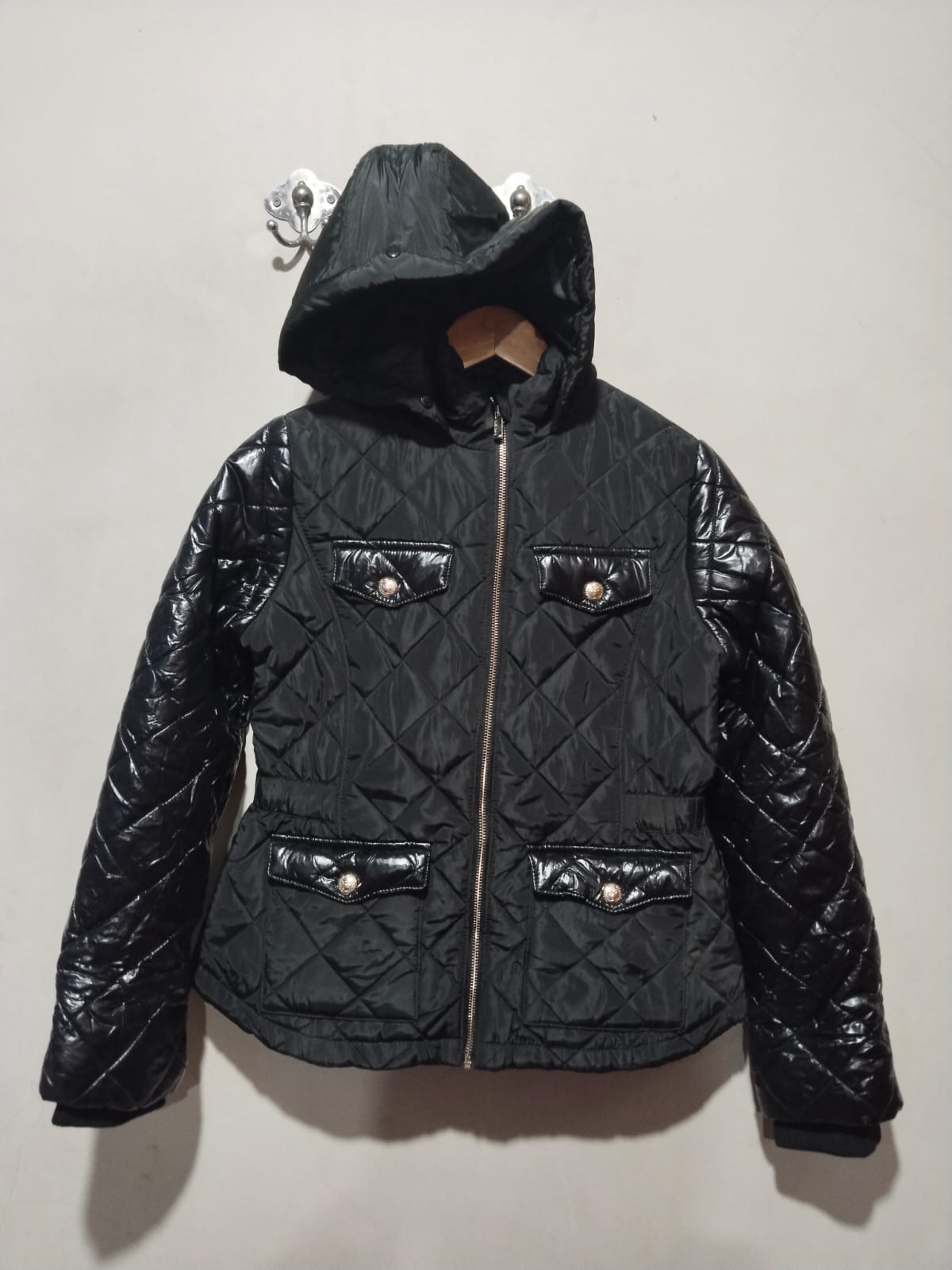 River Island Warm Winter Girl’s Jacket 13/14 Yrs Black With Hood W-18/ L-23