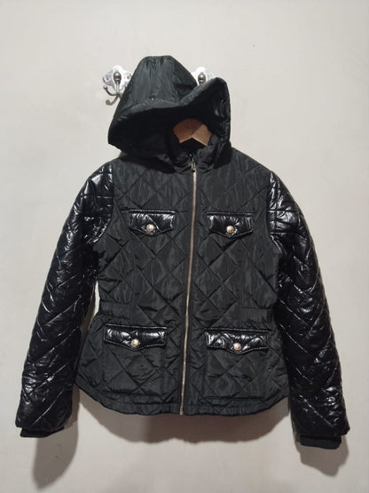 River Island Warm Winter Girl’s Jacket 13/14 Yrs Black With Hood W-18/ L-23