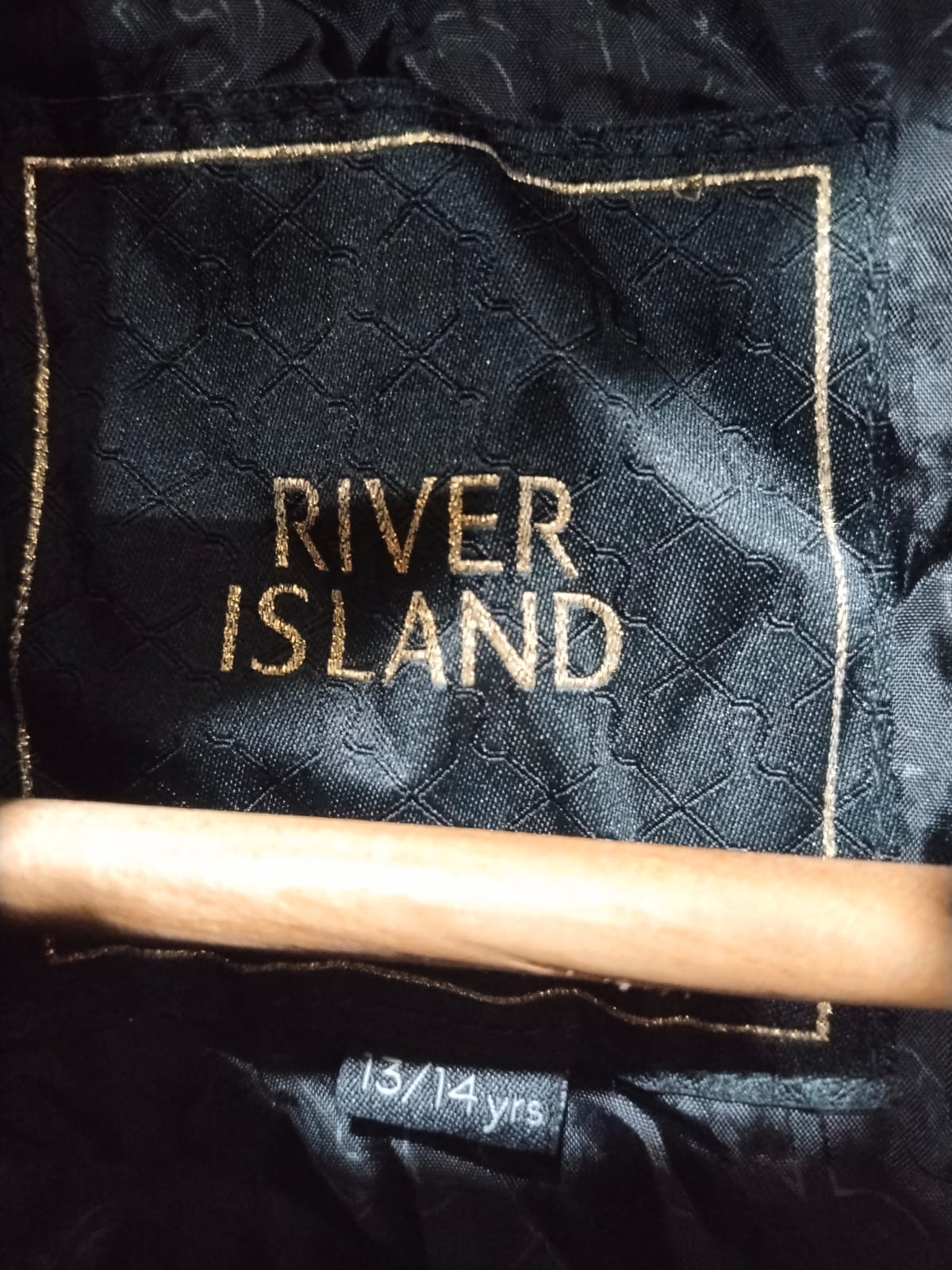 River Island Warm Winter Girl’s Jacket 13/14 Yrs Black With Hood W-18/ L-23