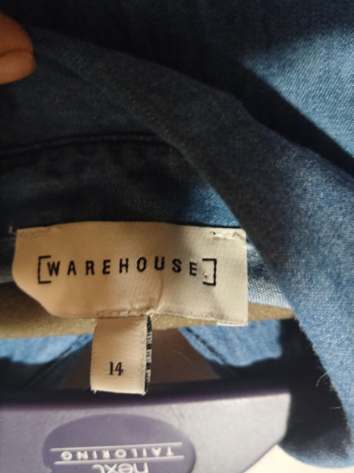 Warehouse Denim Western Style Belted Midi Shirt Dress  W-20/ L-46