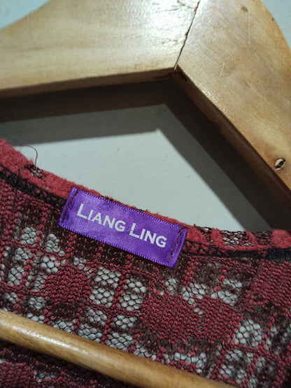 Liang Ling Women Lace Crochet Long Sleeve Beach Open Kimono W-20 / L-56