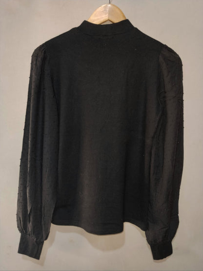 Stradivarius HIGH NECK LONG SLEEVED TOP | Black |W-16 / L-23