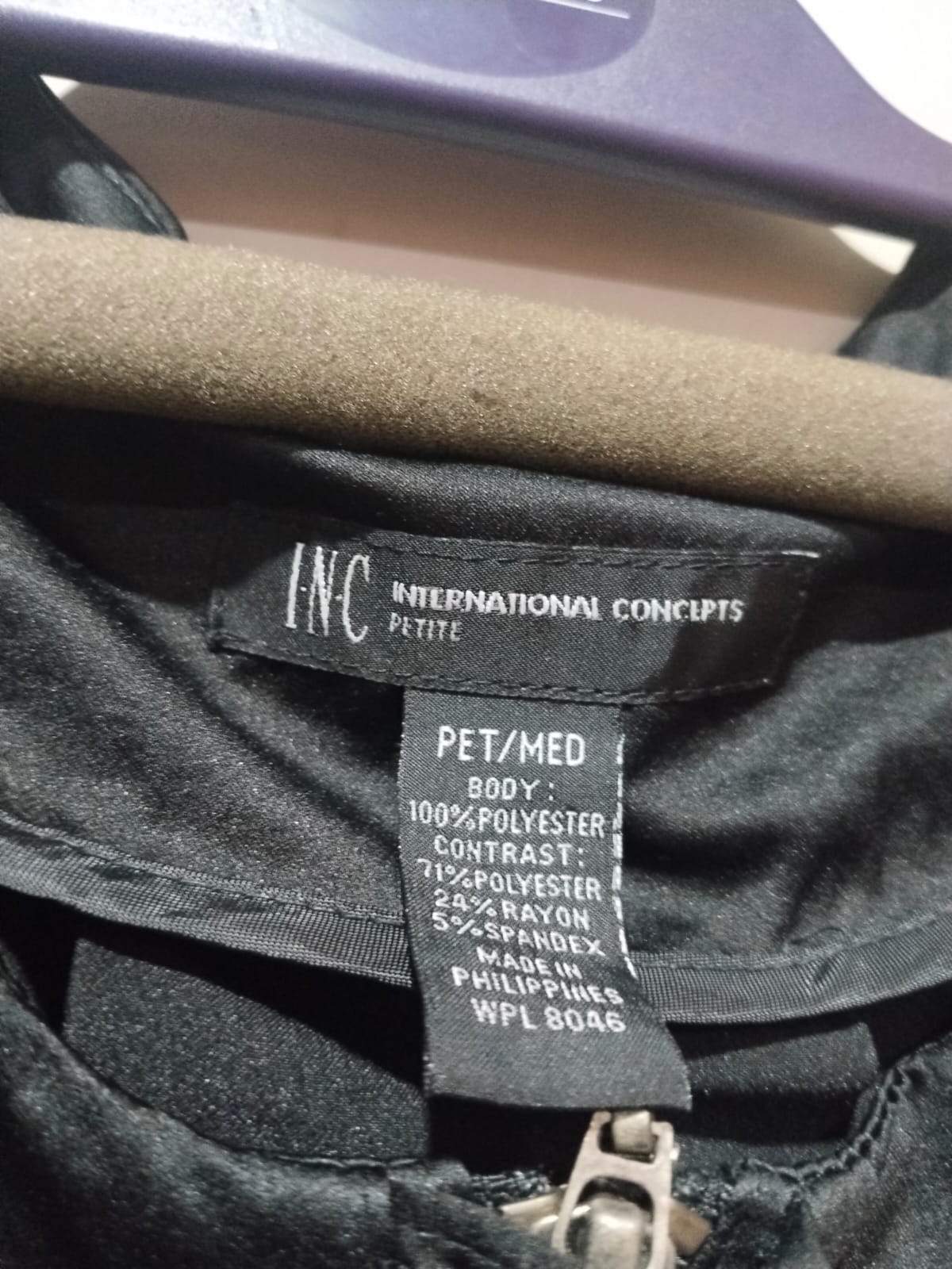 NEW INC International Concepts Women's Long Sleeve Zip-Up, Black, W-19 / L-19