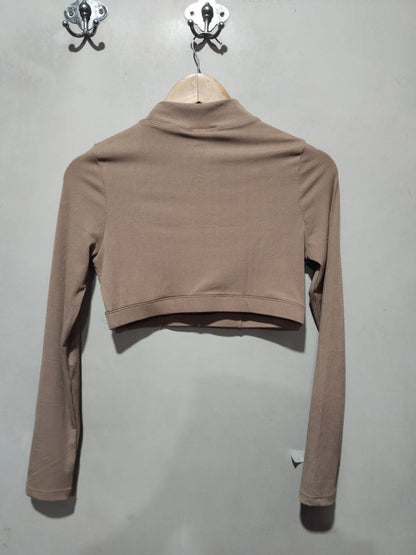 Shein Ribbed  Crop Top Long Sleeves W-15 / L-12.5