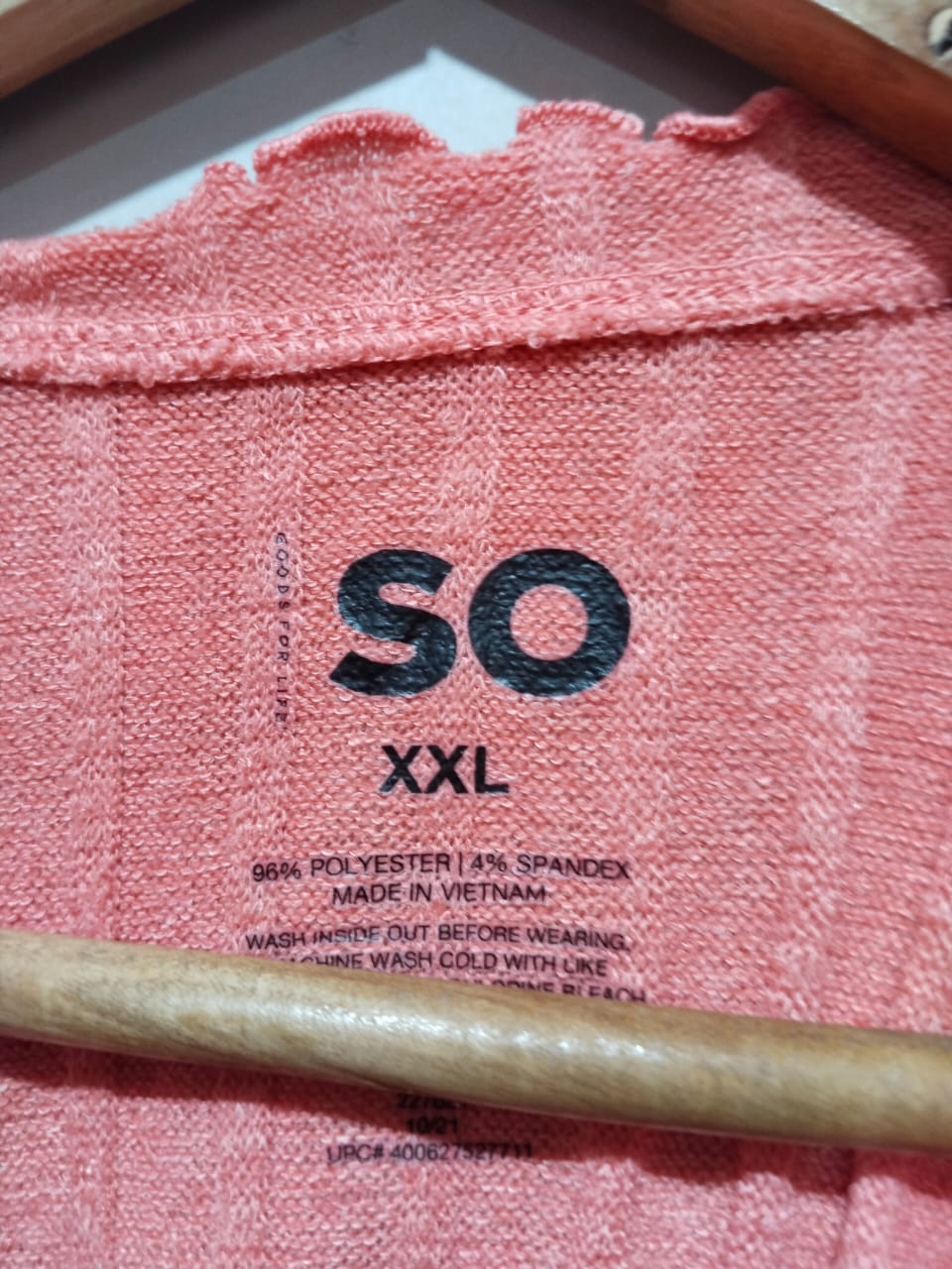 SO Women  Tops & Tunics Cute Coral Ribbed Top W-16.5 / L-18