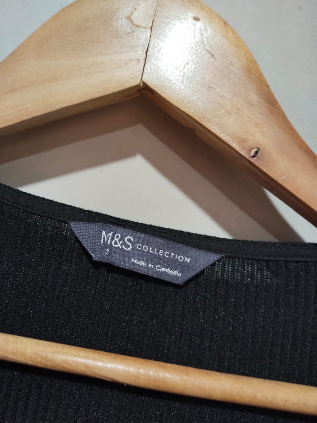 M&S Ribbed V-Neck Midi Column Dress W-18 / L-48