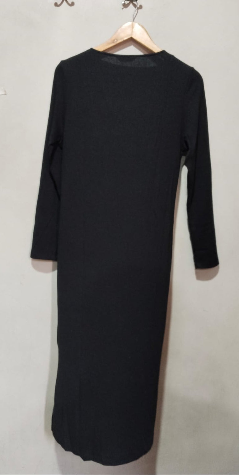 M&S Ribbed V-Neck Midi Column Dress W-18 / L-48