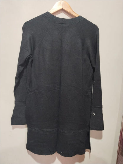 Tribekka 44 Flowing Open Front Cardigan Black sweater W-18/ L-32